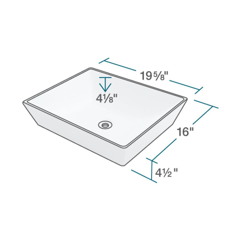 MRDirect Vitreous China Rectangular Vessel Bathroom Sink with Faucet
